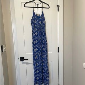Blue Patterned Maxi Dress